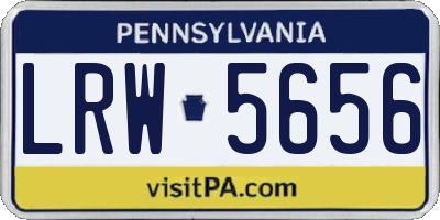 PA license plate LRW5656