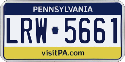 PA license plate LRW5661