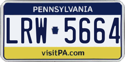 PA license plate LRW5664