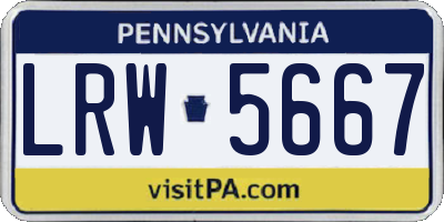PA license plate LRW5667