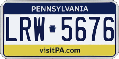 PA license plate LRW5676