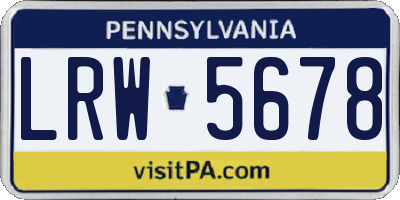 PA license plate LRW5678