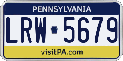 PA license plate LRW5679