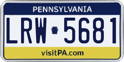 PA license plate LRW5681
