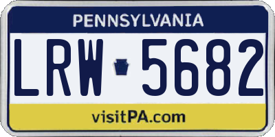 PA license plate LRW5682