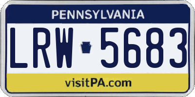 PA license plate LRW5683