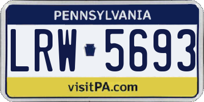 PA license plate LRW5693