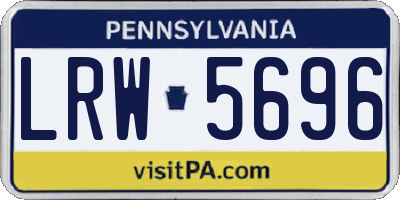 PA license plate LRW5696
