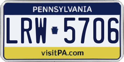 PA license plate LRW5706