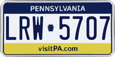 PA license plate LRW5707
