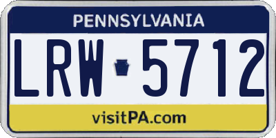 PA license plate LRW5712
