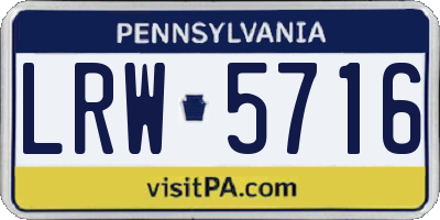 PA license plate LRW5716