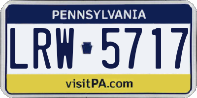 PA license plate LRW5717