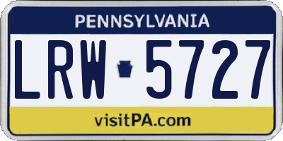 PA license plate LRW5727
