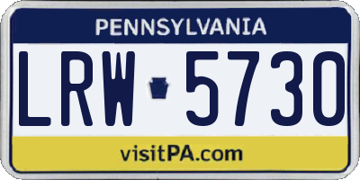 PA license plate LRW5730