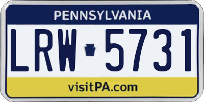 PA license plate LRW5731
