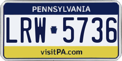 PA license plate LRW5736