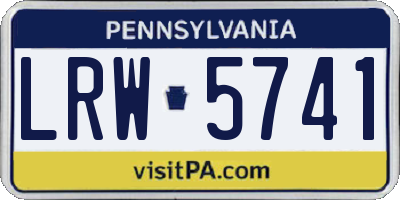 PA license plate LRW5741