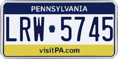 PA license plate LRW5745