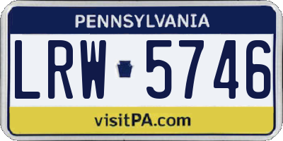 PA license plate LRW5746