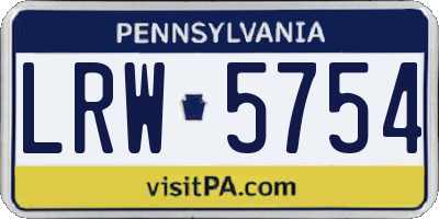PA license plate LRW5754