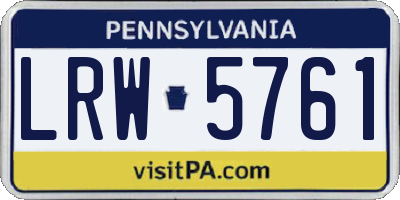 PA license plate LRW5761