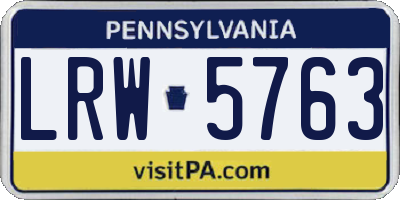PA license plate LRW5763