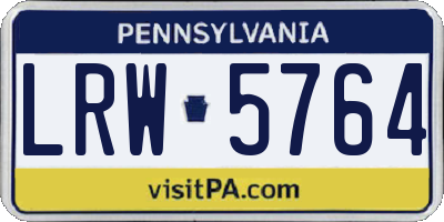 PA license plate LRW5764