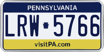 PA license plate LRW5766