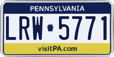 PA license plate LRW5771