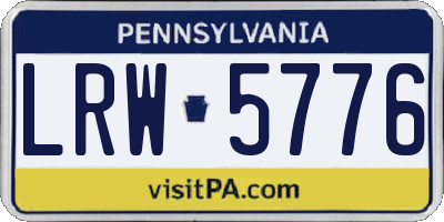PA license plate LRW5776