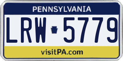PA license plate LRW5779