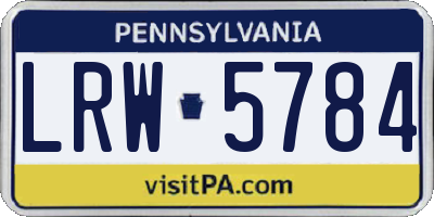 PA license plate LRW5784