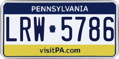 PA license plate LRW5786