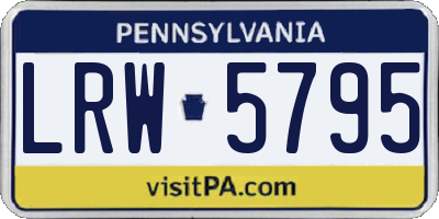 PA license plate LRW5795