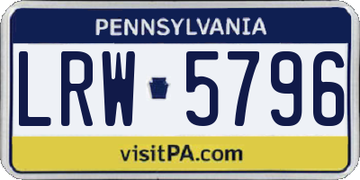 PA license plate LRW5796