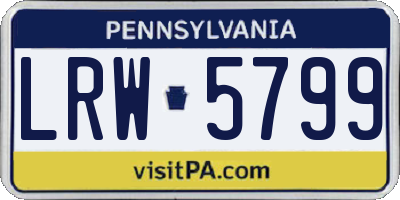 PA license plate LRW5799