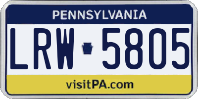 PA license plate LRW5805