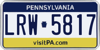 PA license plate LRW5817