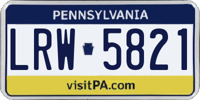 PA license plate LRW5821