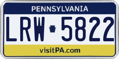 PA license plate LRW5822