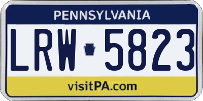 PA license plate LRW5823