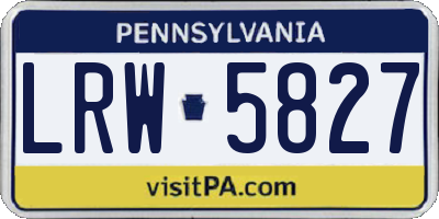 PA license plate LRW5827