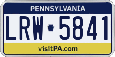 PA license plate LRW5841