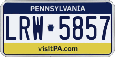 PA license plate LRW5857