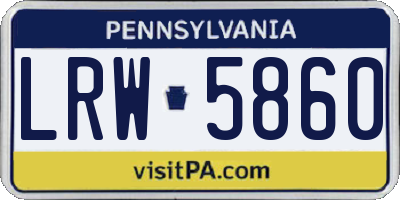 PA license plate LRW5860