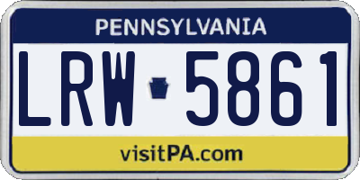 PA license plate LRW5861