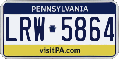 PA license plate LRW5864