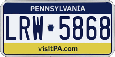 PA license plate LRW5868