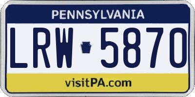 PA license plate LRW5870